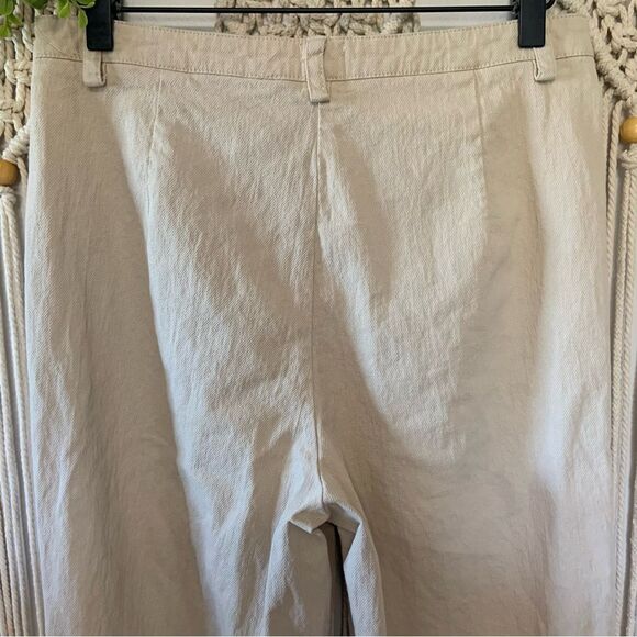 PRINCESS POLLY Carter Pants Beige Wide Leg High Rise Trousers Cotton Blend US 8 - Picture 8 of 15